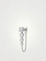 14K White Gold Linked Tennis Earring With Lab Grown Diamonds