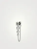 14K White Gold Linked Tennis Earring With Lab Grown Diamonds