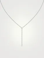 14K White Gold Duo Lariat Necklace With Lab Grown Diamonds