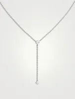 14K White Gold Duo Lariat Necklace With Lab Grown Diamonds