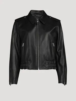 Jolene Leather Bomber Jacket