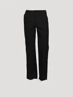 P-Prom Frayed Straight-Leg Pants