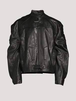 Leather Oversized Biker Jacket