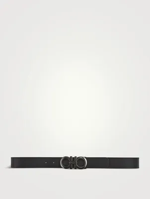 Gancini Leather Reversible Belt