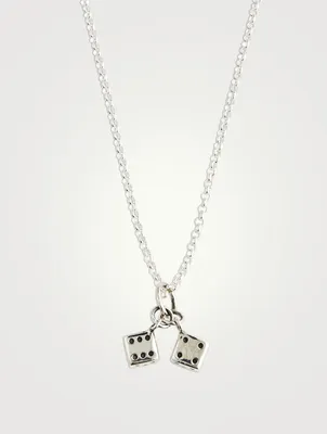 Silver Dice Pendant Necklace