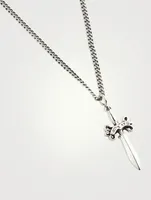 Small Silver Dagger Pendant Necklace