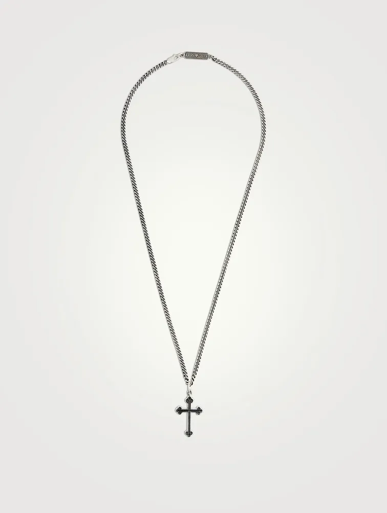 Extra Small Silver Traditional Cross Pendant Necklace