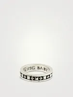 Silver Stackable MB Cross Studded Ring