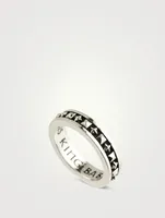 Silver Stackable MB Cross Studded Ring