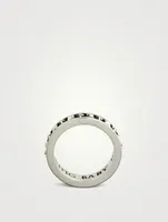 Silver Stackable MB Cross Studded Ring