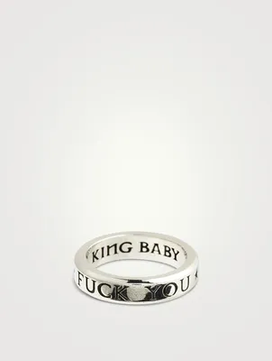 Silver Stackable F You Ring
