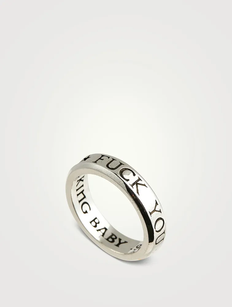 Silver Stackable F You Ring