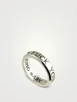 Silver Stackable F You Ring