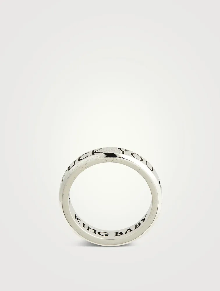 Silver Stackable F You Ring