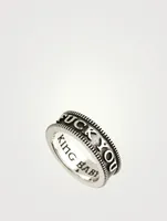 Silver Stackable Coin Edge F You Ring
