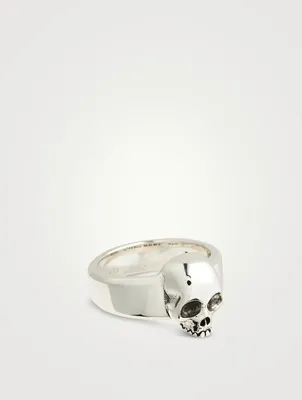 Large Silver Hamlet Skull Ring