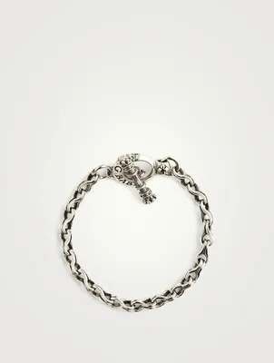 Small Silver Twisted Eight Link Bracelet