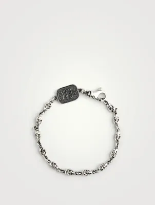 Small Silver Skull Chain Bracelet