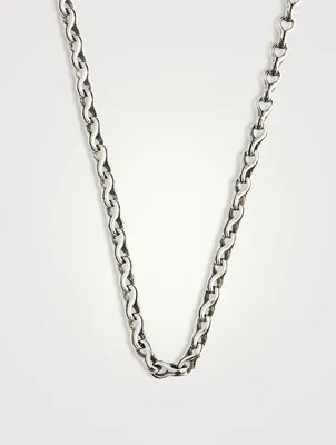 Silver Twisted Eight Link Necklace
