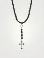 Onyx Beaded Cross Rosary