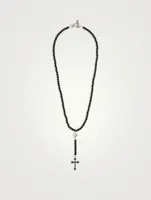 Onyx Beaded Cross Rosary