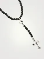 Onyx Beaded Cross Rosary