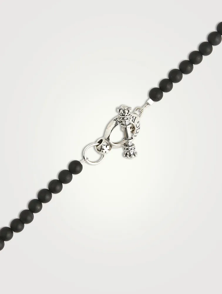Onyx Beaded Cross Rosary