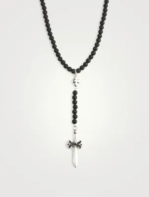 Onyx Beaded Dagger Rosary