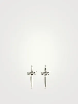 Silver Classic Dagger Stud Earrings