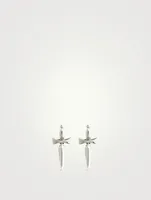 Silver Classic Dagger Stud Earrings