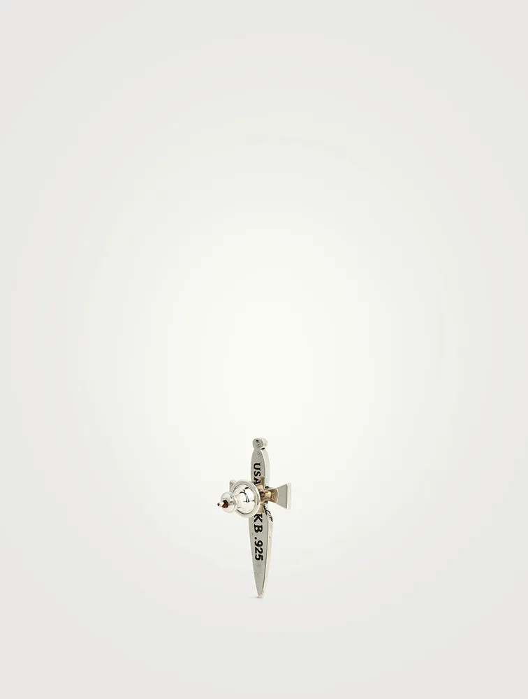 Silver Classic Dagger Stud Earrings