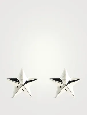 Silver Five-Pointed Star Stud Earrings