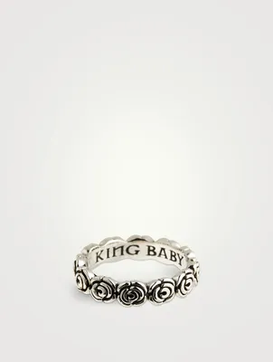 Silver Baby Rose Infinity Ring