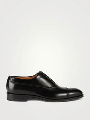 Leather Oxford Shoes With Toe Cap