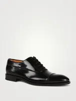 Leather Oxford Shoes With Toe Cap