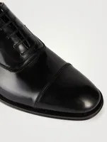 Leather Oxford Shoes With Toe Cap