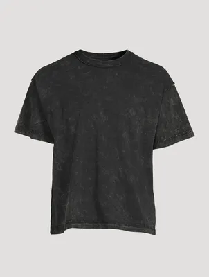 Mineral Wash Cropped Cotton T-Shirt