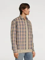 Hemi Cotton Oversized Shirt Plaid Print