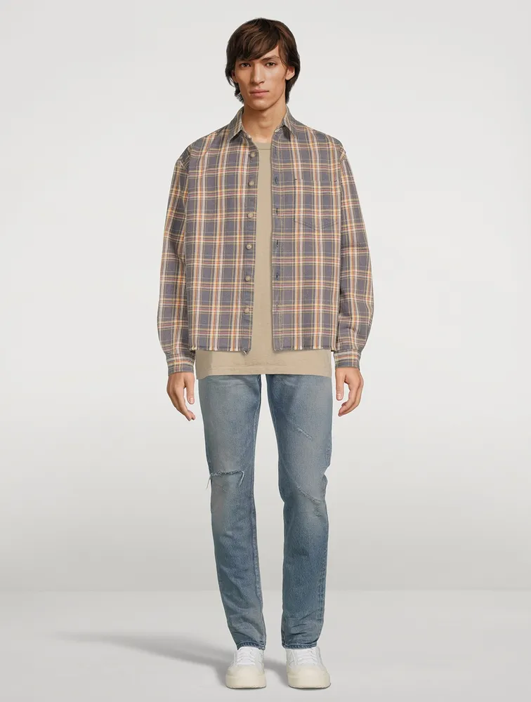 Hemi Cotton Oversized Shirt Plaid Print