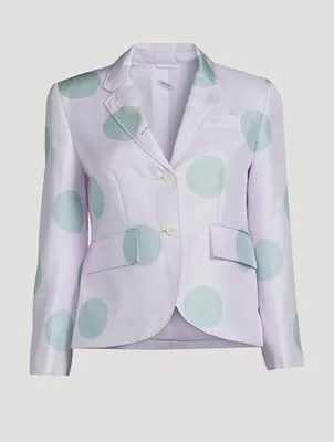 Silk Twill Jacket Polka Dot Print