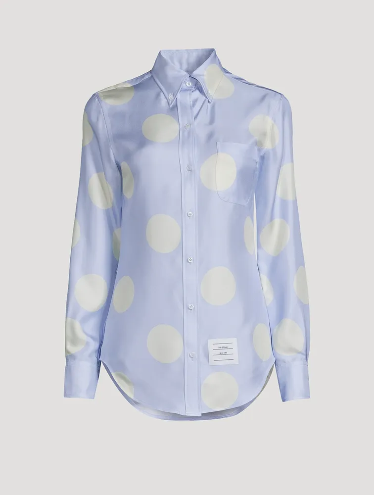 Silk Twill Blouse Polka Dot Print