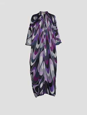 Onde Printed Silk Twill Kaftan