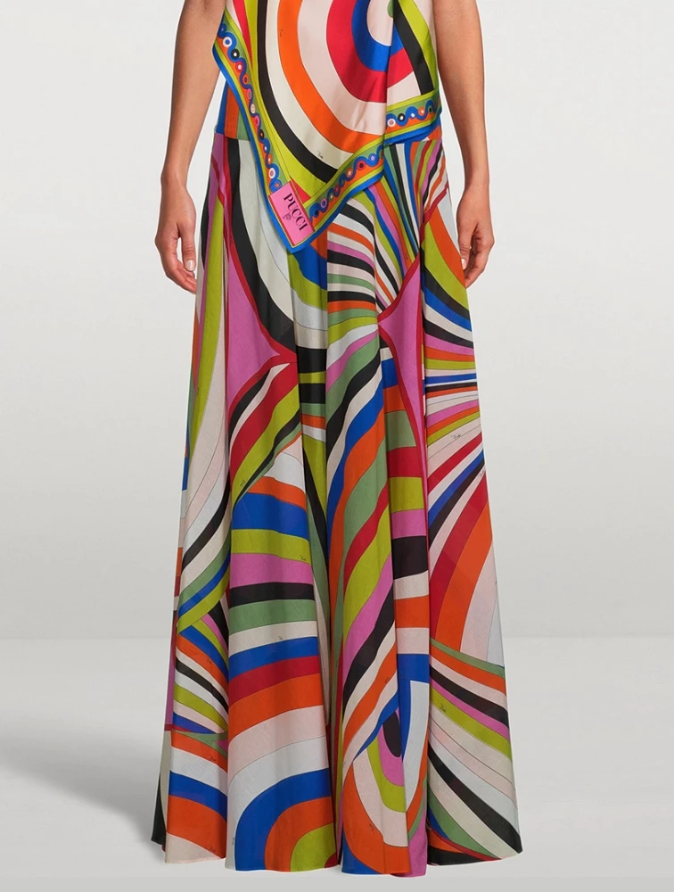 Iride Printed Long Skirt