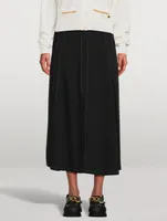 Contrast Seam Midi Skirt