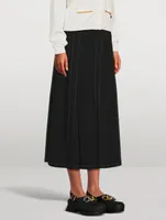 Contrast Seam Midi Skirt