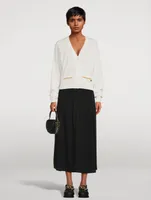 Contrast Seam Midi Skirt