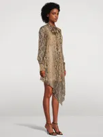 Chiffon Shirt Dress Python Print