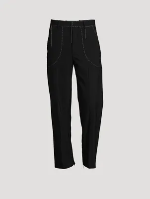 Wool-Blend Relaxed-Fit Pants