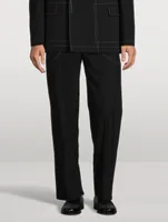 Wool-Blend Relaxed-Fit Pants