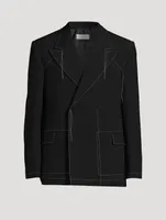 Wool-Blend Double-Breasted Jacket
